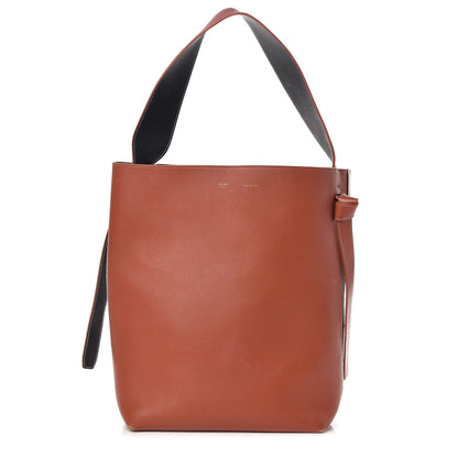 Celine Shiny Smooth Calfskin Zebra Printed Calf Hair Small Twisted Cabas Chalk Brick 1 of 14