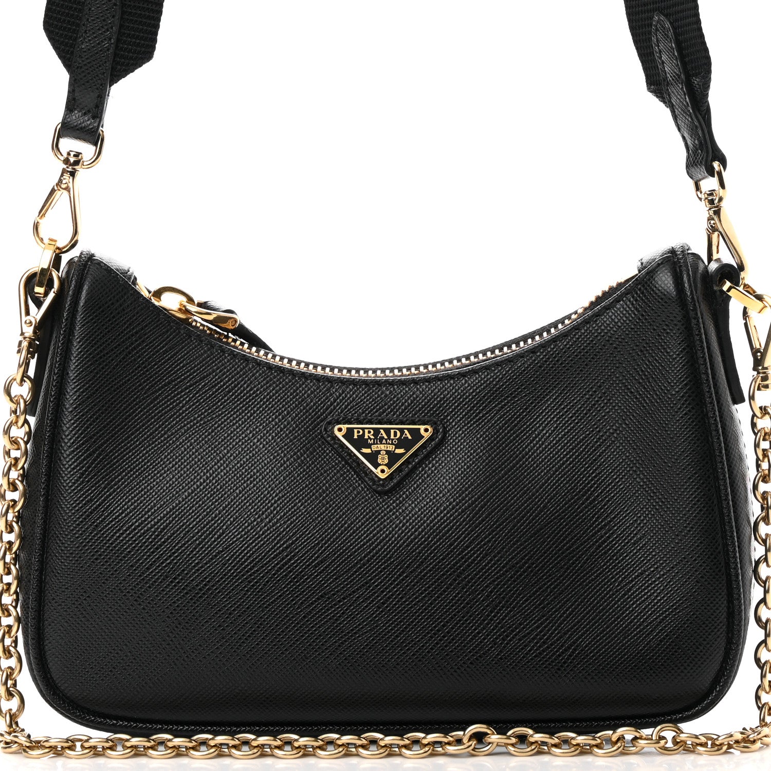 Prada Saffiano Lux Mini Shoulder Bag Black 6 of 8