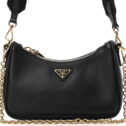 Prada Saffiano Lux Mini Shoulder Bag Black 6 of 8