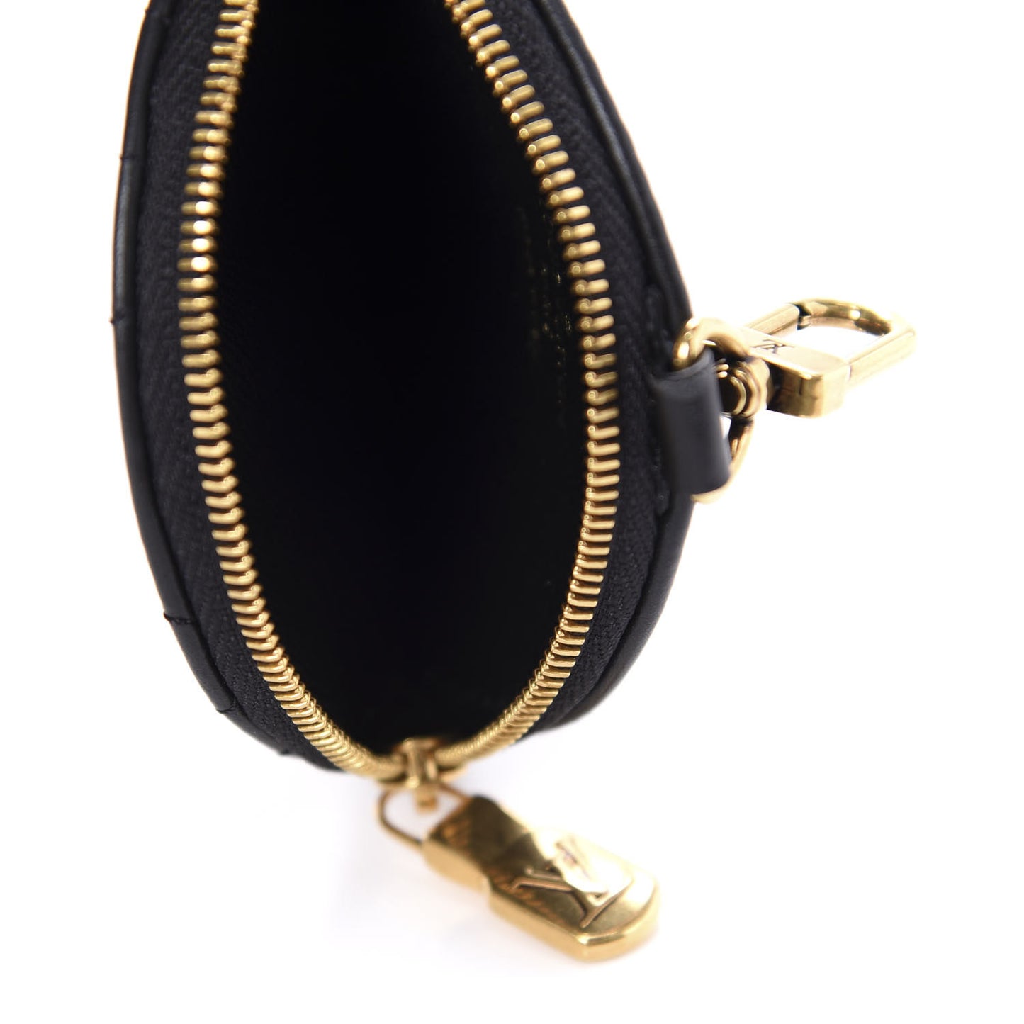 Calfskin New Wave Multi Pochette Round Coin Purse Black