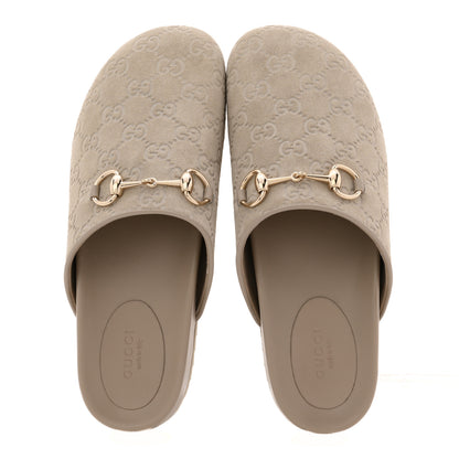 Gucci Suede GG Guccissima Womens Horsebit Mules 38.5 Beige 4 of 22