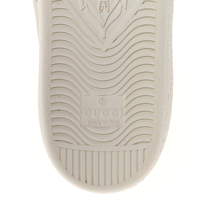 Gucci Calfskin Ayers Bee Embroidered Womens Ace Sneakers 37 White Green 6 of 12