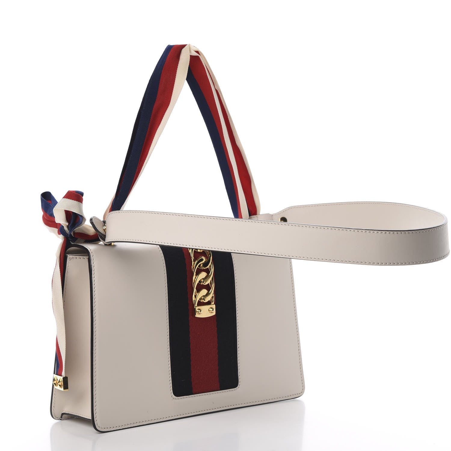 Gucci Calfskin Small Sylvie Shoulder Bag Off White 4 of 12