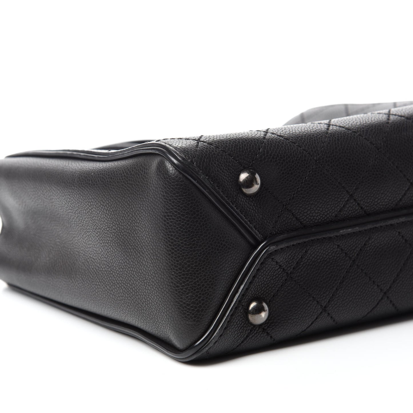 Calfskin Stitched Hamptons Tote Black