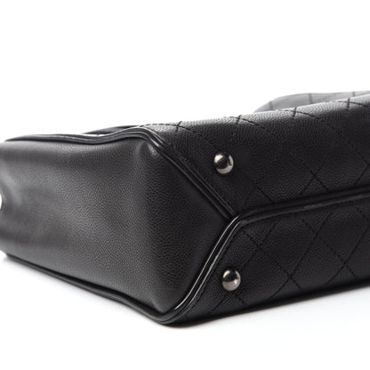 Chanel Calfskin Stitched Hamptons Tote Black 6 of 10