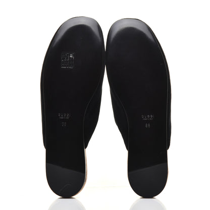 Gucci Velvet Crystal Snake Embroidered Womens Slippers 38 Black 5 of 9