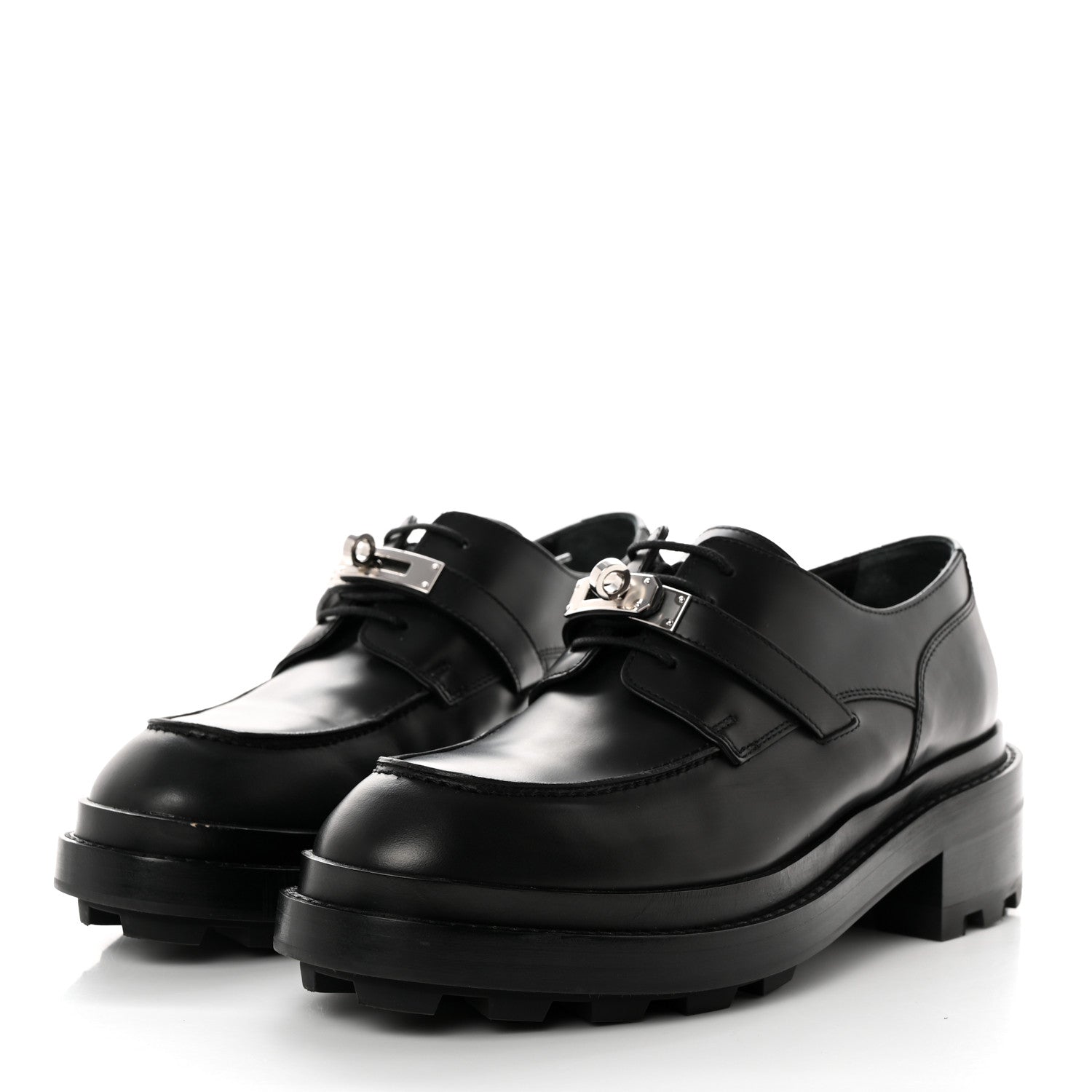 Hermes Glossed Calfskin First Oxford 39 Black 3 of 9