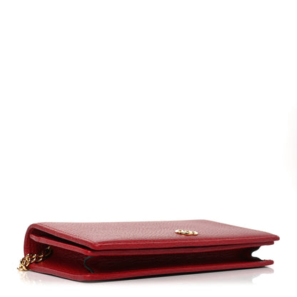 Gucci Dollar Calfskin Mini GG Marmont Chain Wallet Hibiscus Red 4 of 10