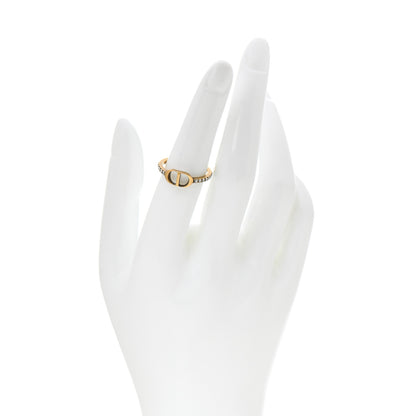 Christian Dior Metal Crystal CD Ring M Gold 2 of 4