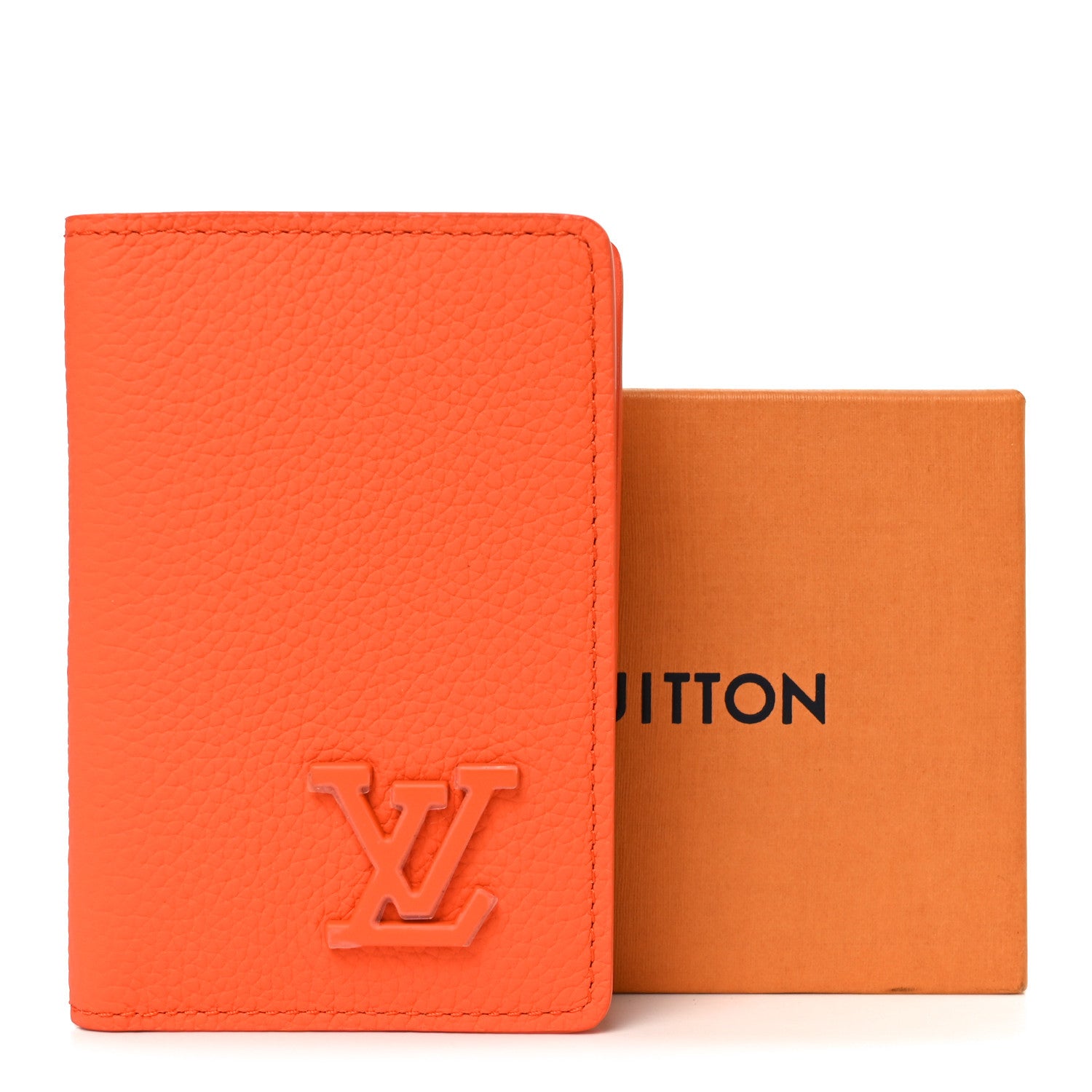 Louis Vuitton Grained Calfskin Aerogram Pocket Organizer Orange 7 of 7