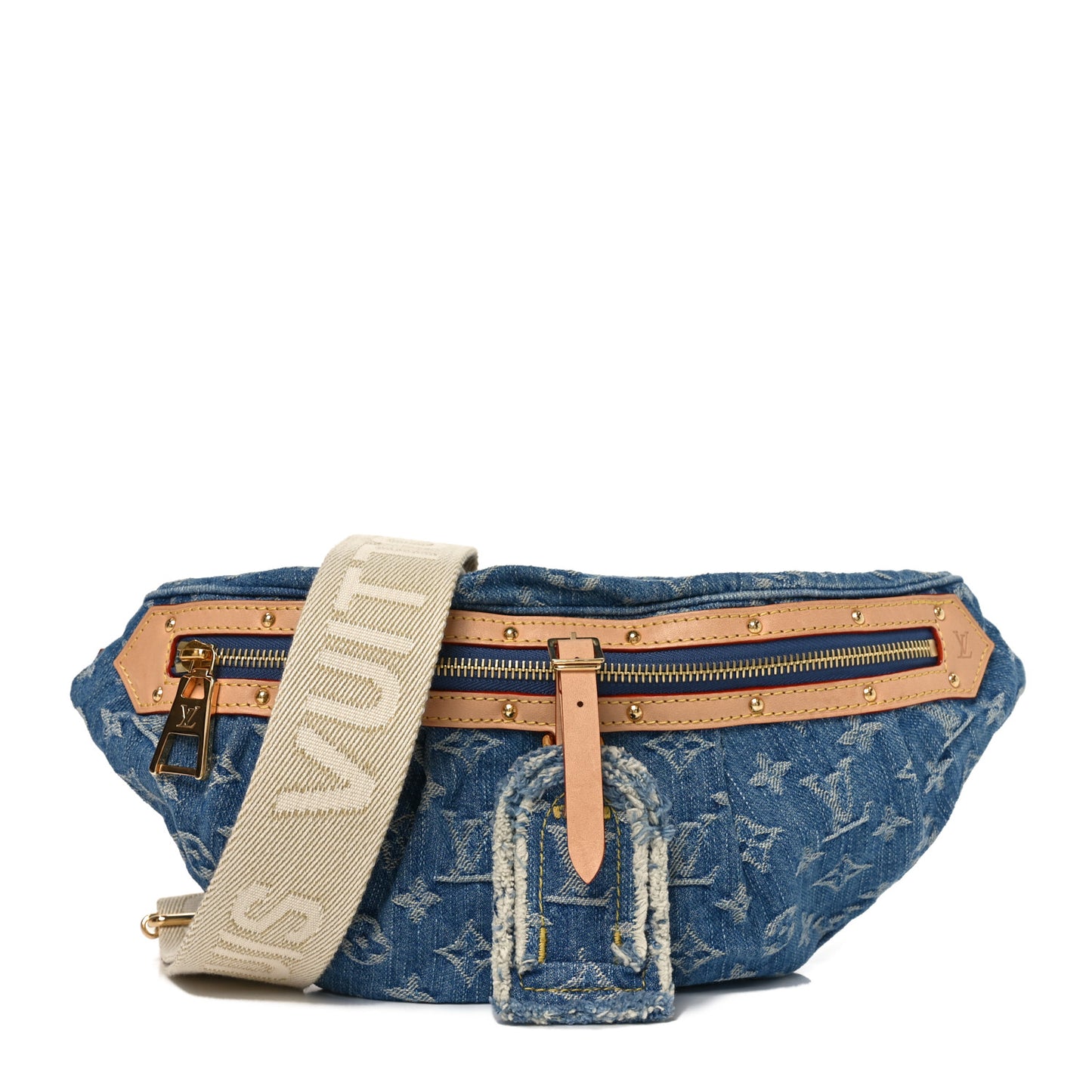 Monogram Denim High Rise Bumbag Blue