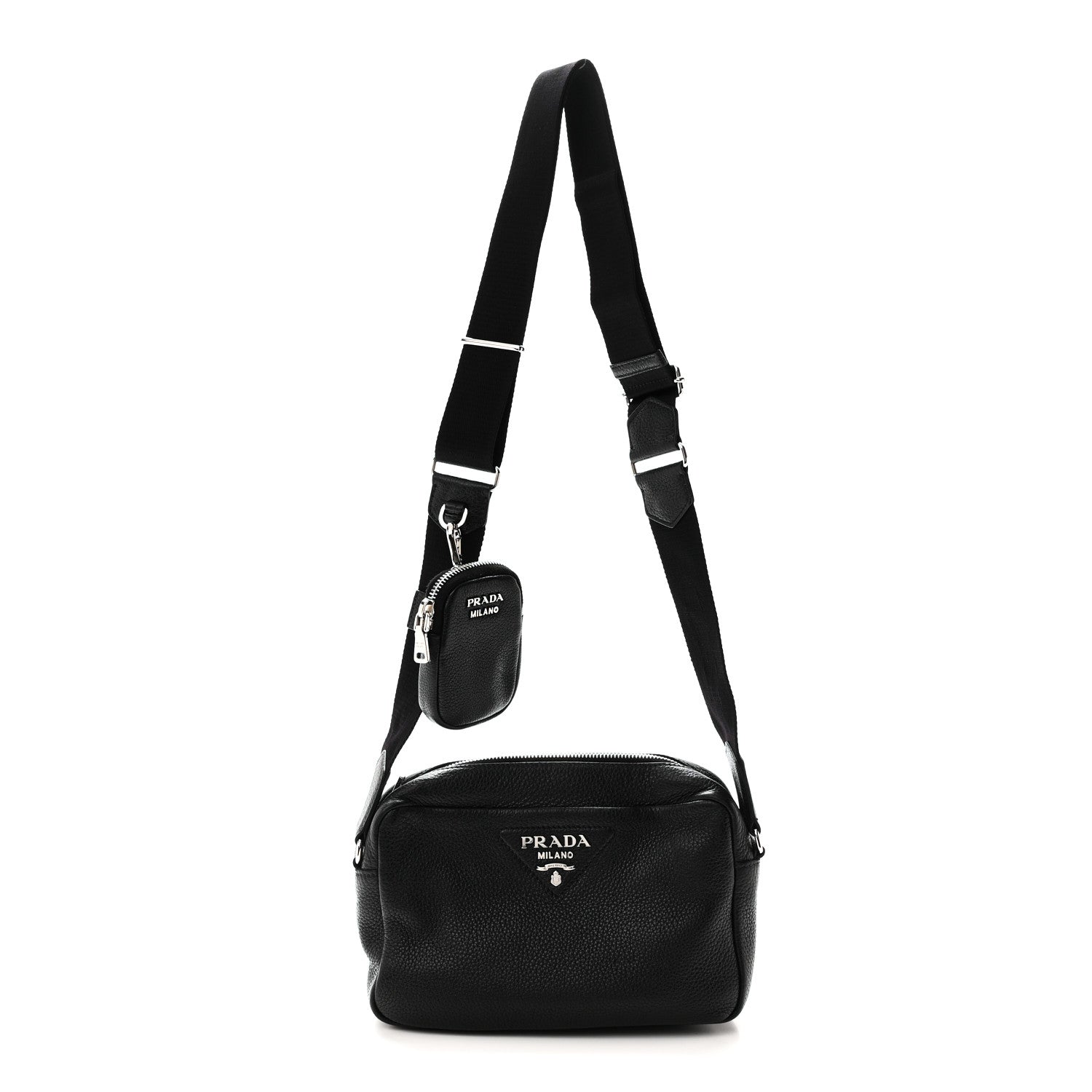 Prada Vitello Daino Soft Crossbody Black 1 of 9