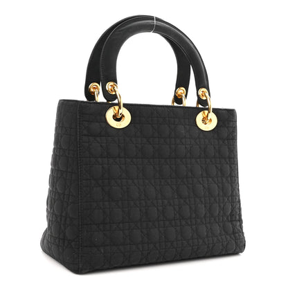 Christian Dior Nylon Cannage Medium Lady Dior Black 3 of 11