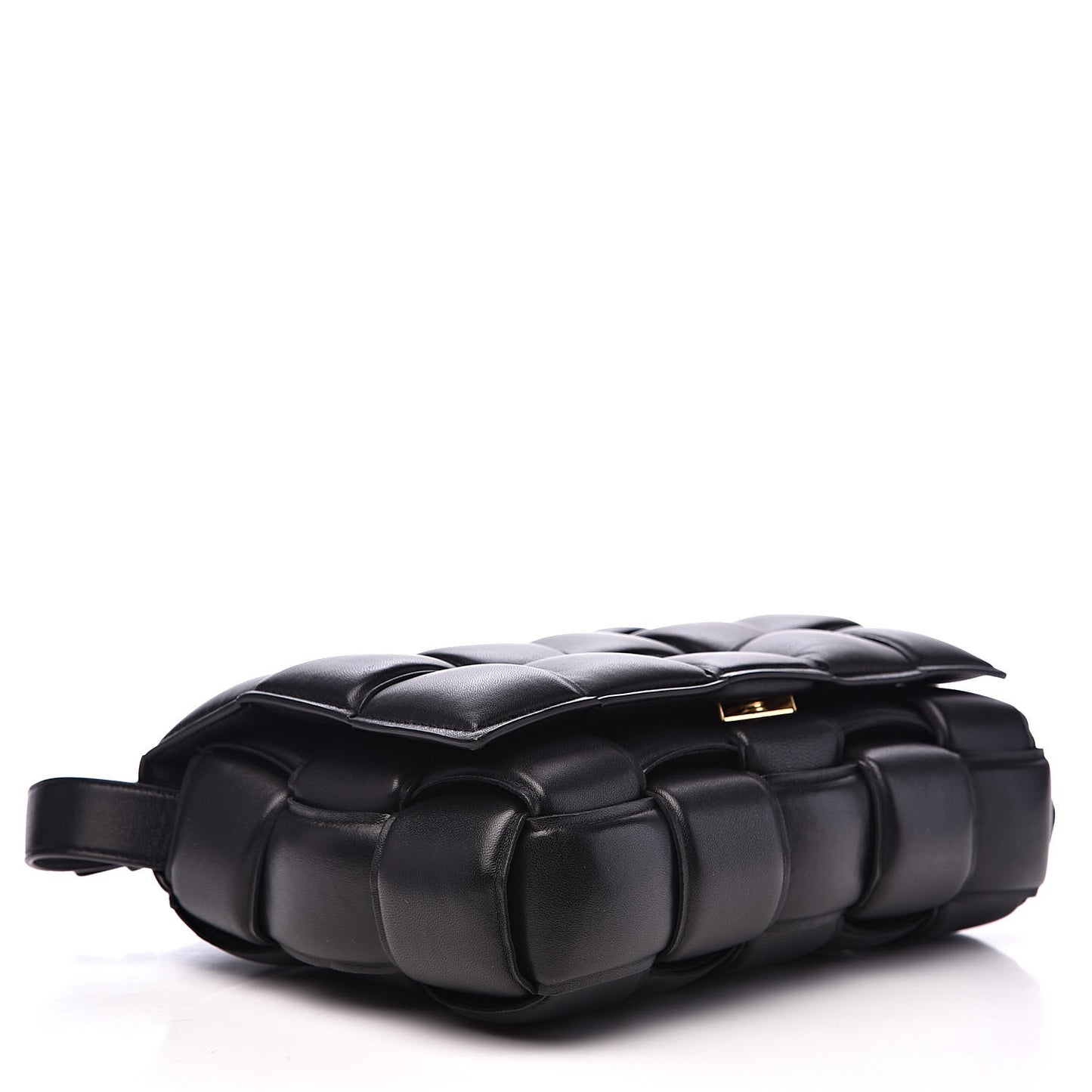 Nappa Maxi Intreccio Padded Cassette Crossbody Bag Black