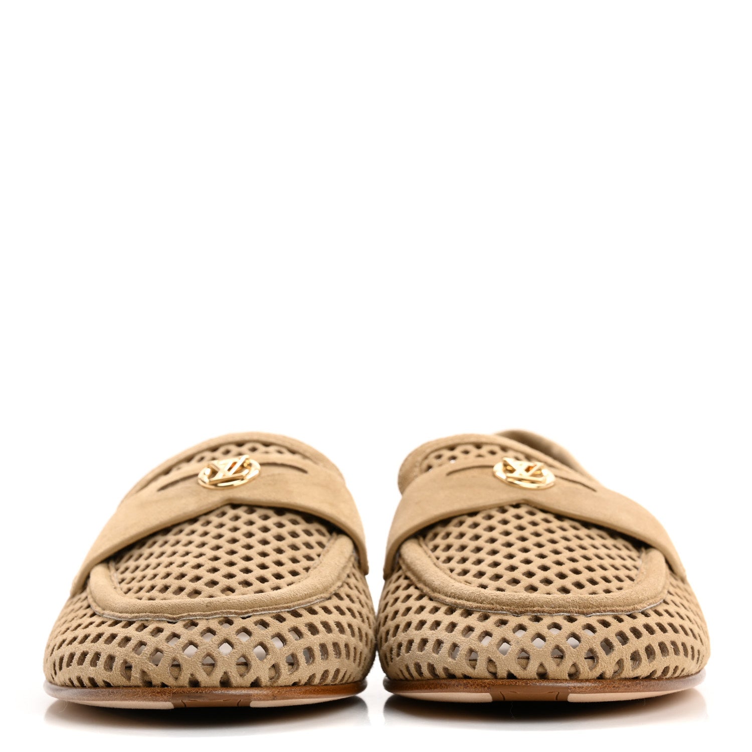 Louis Vuitton Suede Perforated Soho Flat Loafer 39 Beige 3 of 8