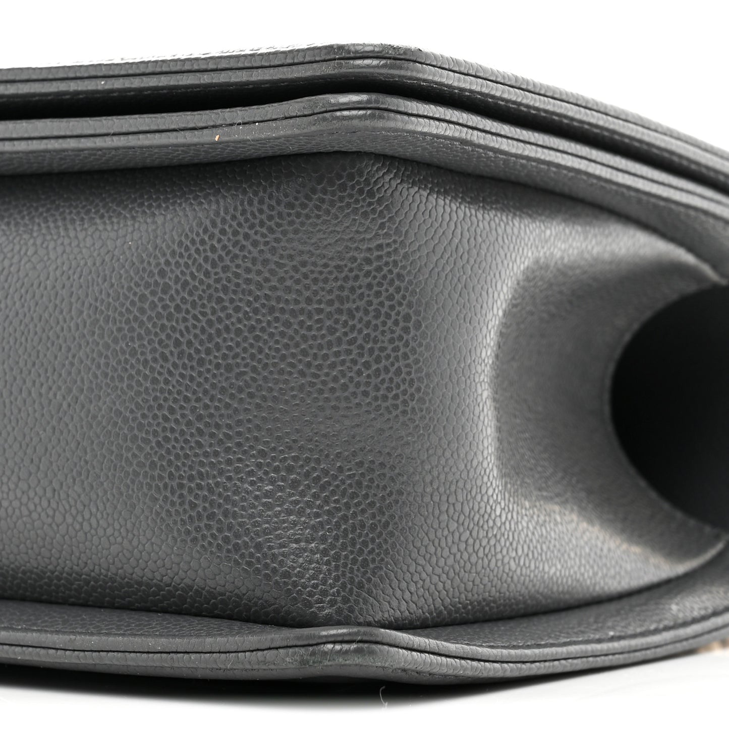 Caviar Quilted Medium Boy Flap Dark Grey