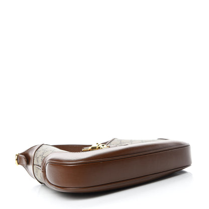 Gucci GG Supreme Monogram Azalea Calfskin Web Small Jackie 1961 Hobo Beige Ebony Brown Sugar 4 of 11