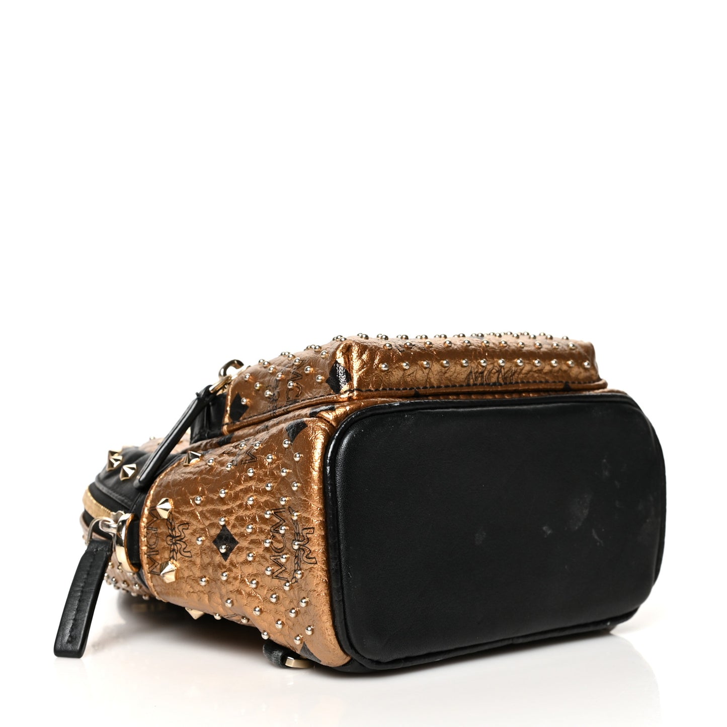 Metallic Visetos Studded Stark X-Mini Bebe Boo Backpack Gold