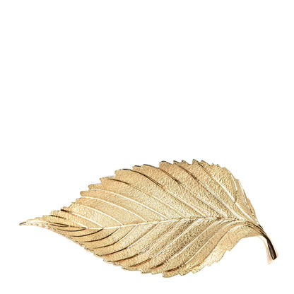 Tiffany 18K Yellow Gold Brushed Leaf Brooch Pin 1 of 4