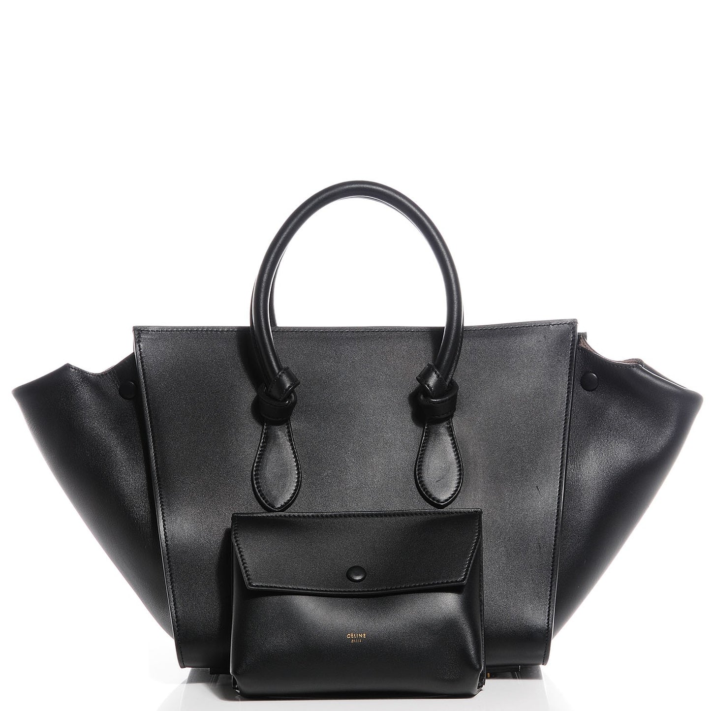 Smooth Calfskin Small Tie Knot Tote Black