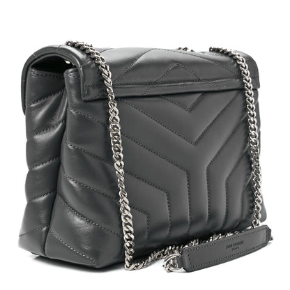 Saint Laurent Calfskin Y Quilted Monogram Small Loulou Chain Satchel Pebble 2 of 11