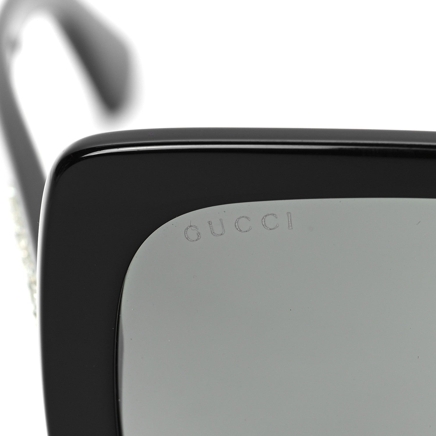 Gucci Crystal Square Frame GG Sunglasses GG0418S Black 5 of 8