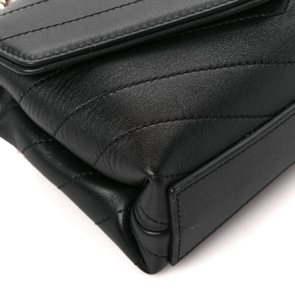 Chanel Calfskin Chevron Stitched Coco Waist Bag Black 10 of 11