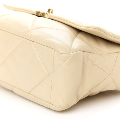 Chanel Lambskin Quilted Large Chanel 19 Flap Beige 8 of 8
