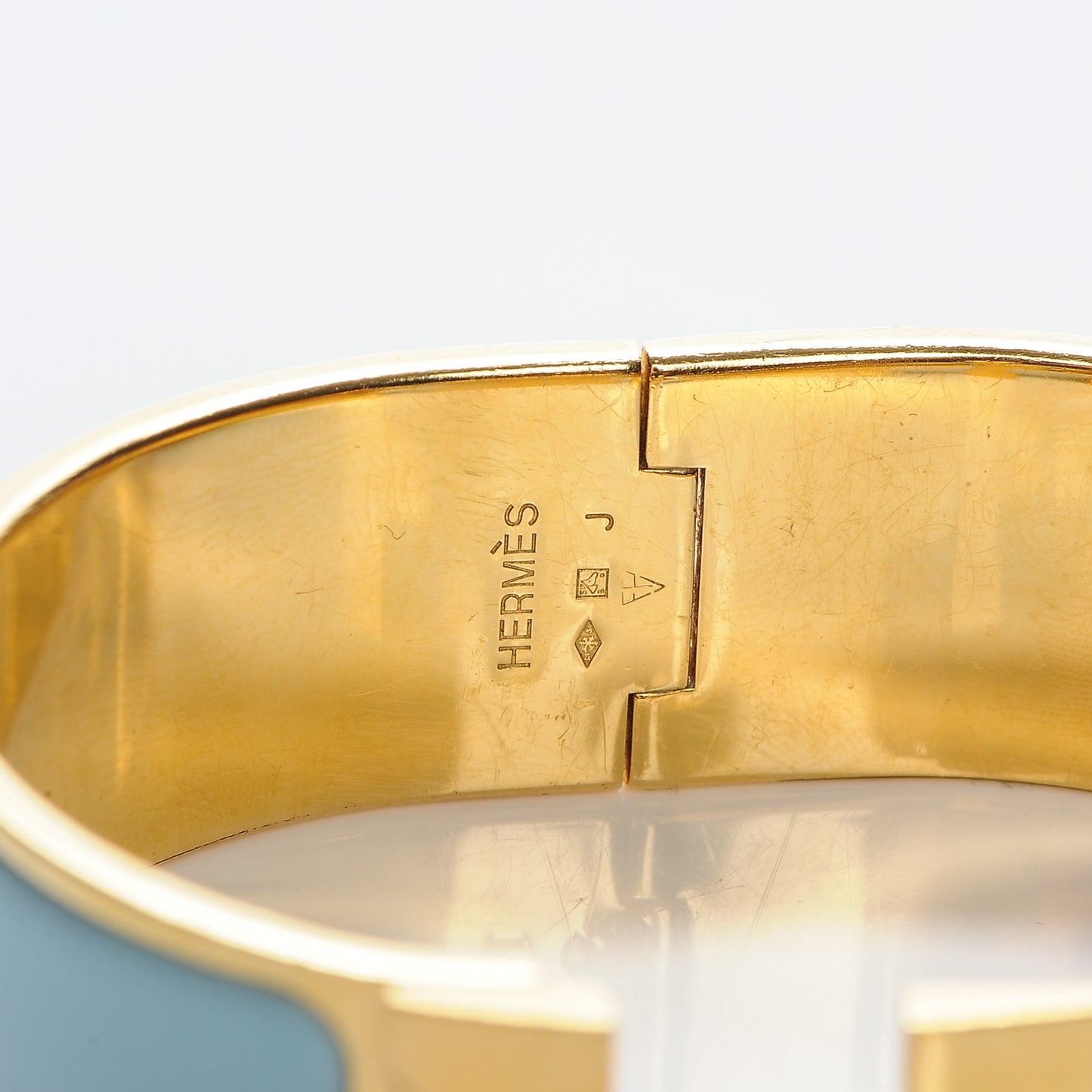 Enamel Wide Clic Clac H Bracelet PM Aigue Marine
