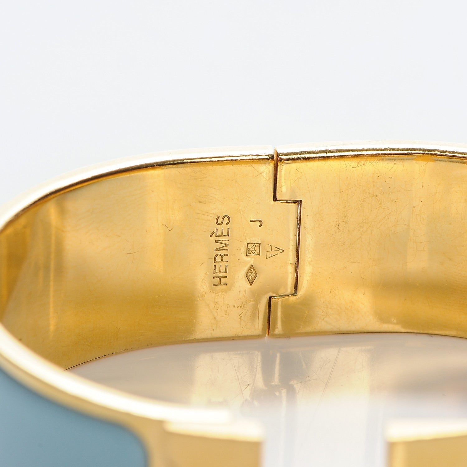 Hermes Enamel Wide Clic Clac H Bracelet PM Aigue Marine 5 of 6