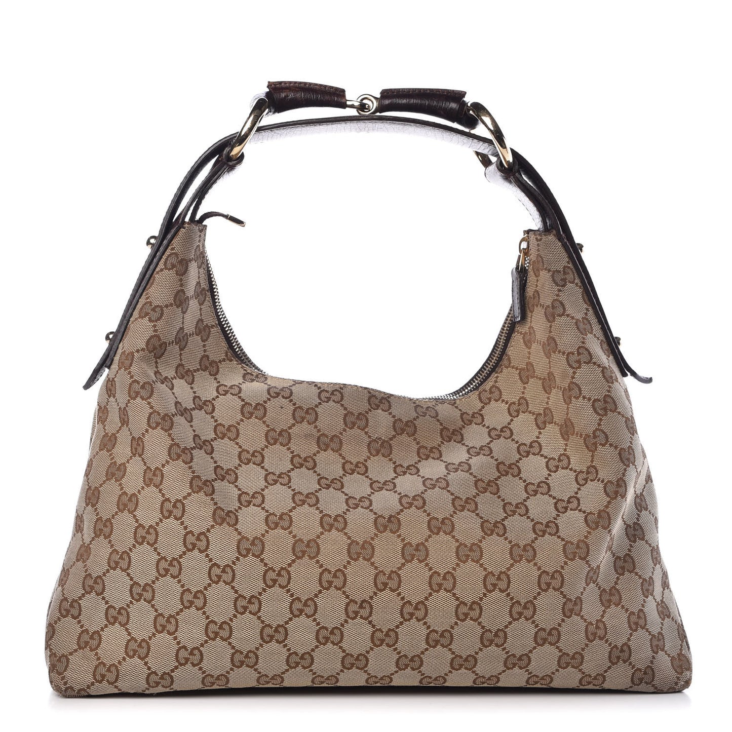 Monogram Medium Horsebit Chain Hobo Dark Brown