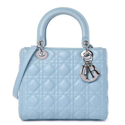 Christian Dior Lambskin Cannage Medium Lady Dior Light Blue 1 of 10