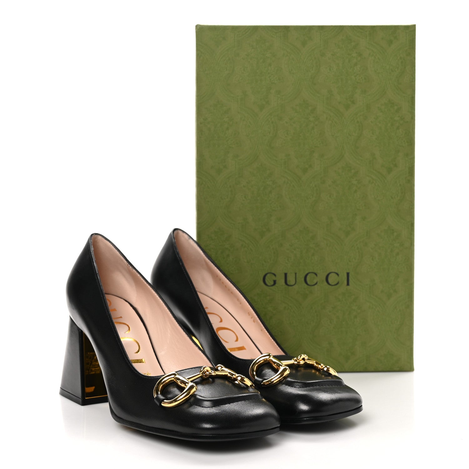 Gucci Malaga Kid Horsebit 75mm Pumps 37 Black 1632415