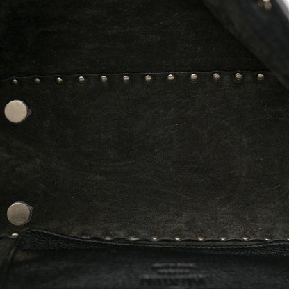 Valentino Garavani Grained Calfskin Small Rockstud Tote Black 5 of 9