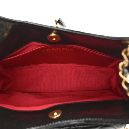 Chanel Shiny Crumpled Calfskin Quilted Small Wavy CC Hobo Black 6 of 11