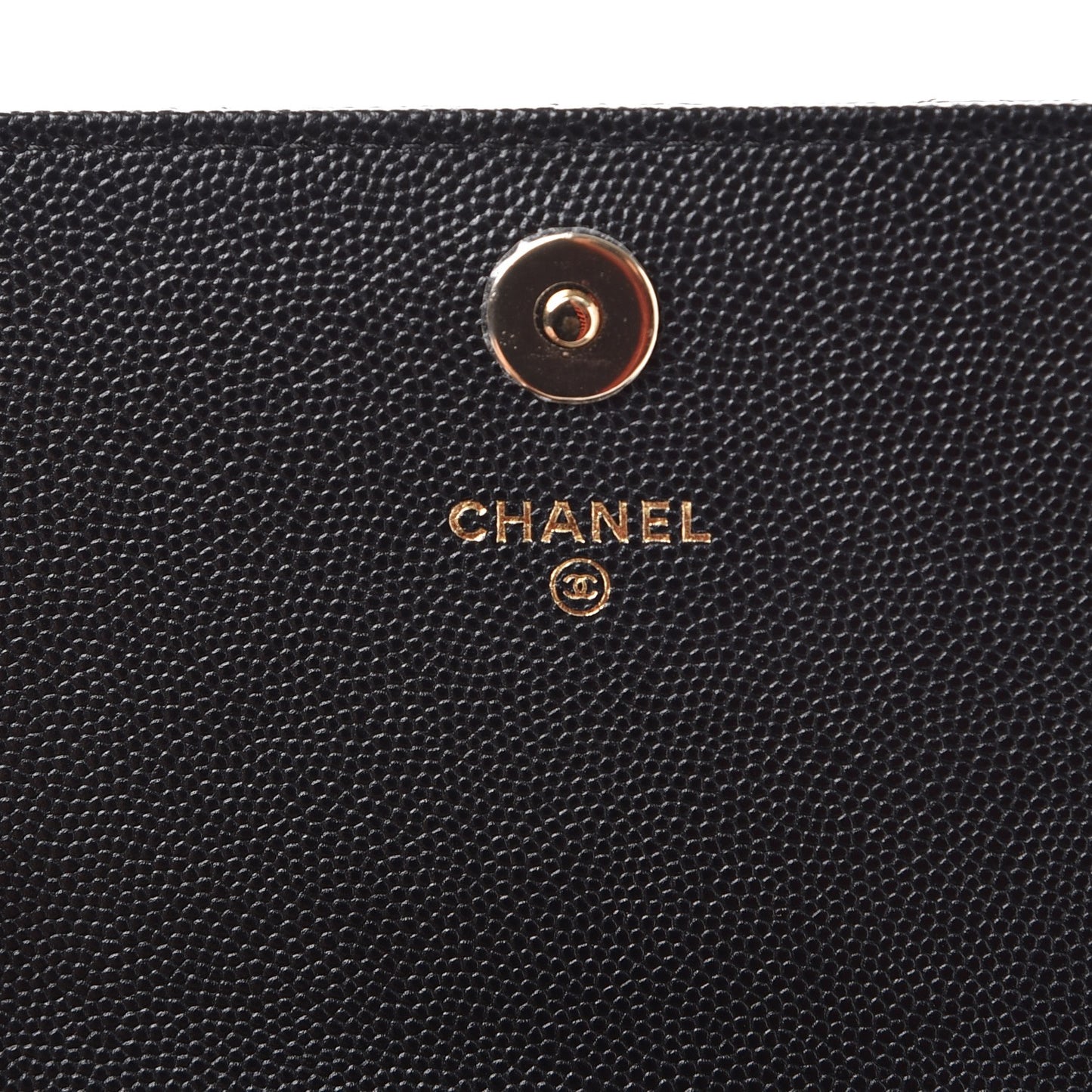 Caviar Quilted Square Wallet On Chain WOC Black