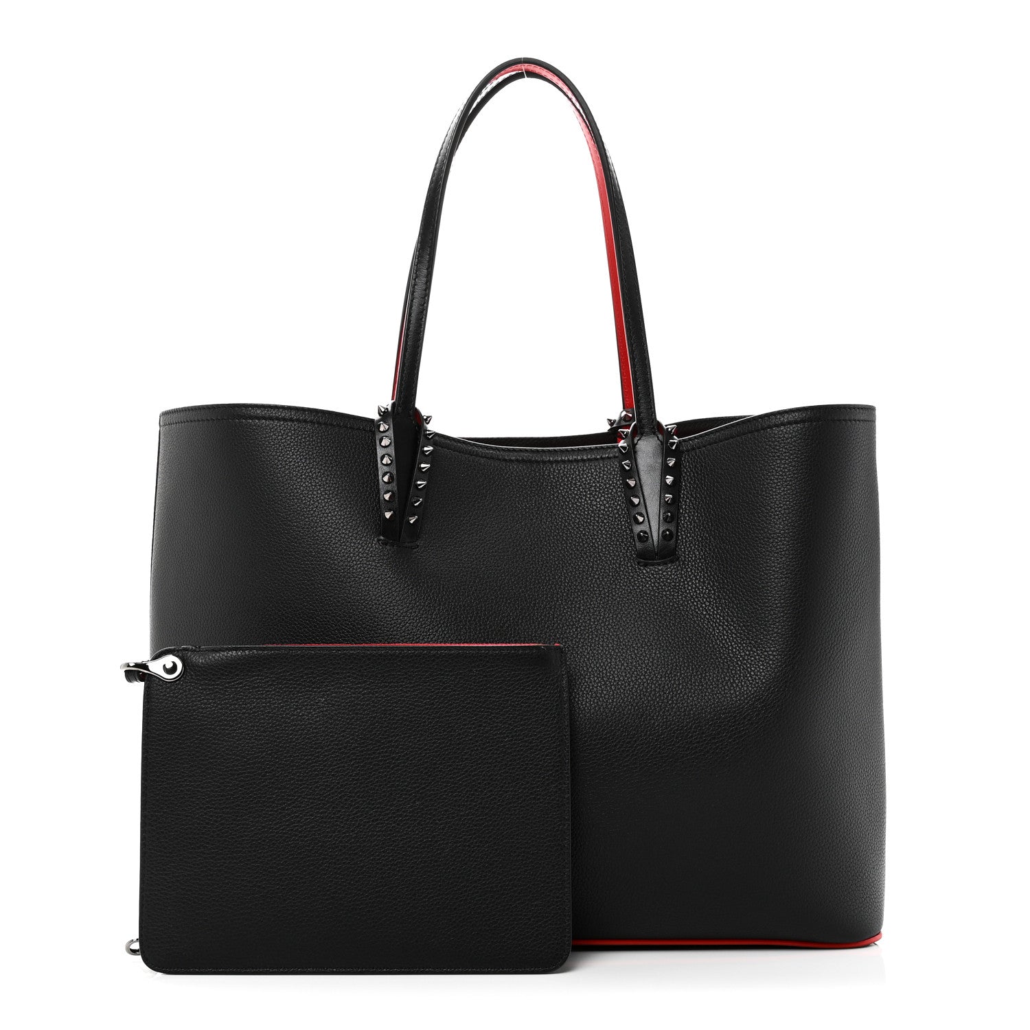 Christian Louboutin Calfskin Empire Spikes East West Cabata Tote Black 3 of 11