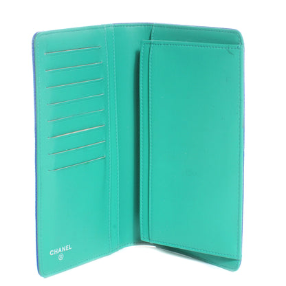 Chanel Caviar Yen Wallet Bi-Color Blue and Green 6 of 8