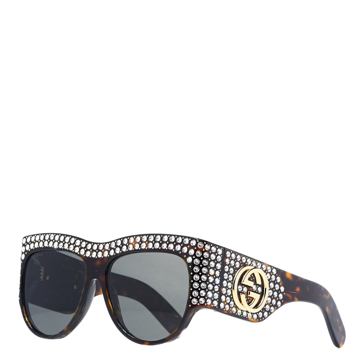 Acetate Crystal Oversize Hollywood Forever Sunglasses GG0144S Tortoiseshell