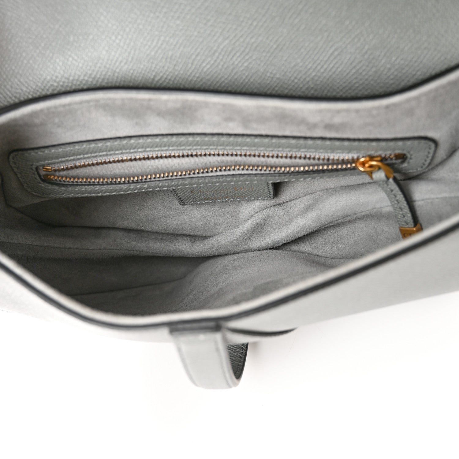 Christian Dior Grained Calfskin Saddle Bag Grey 5 of 10