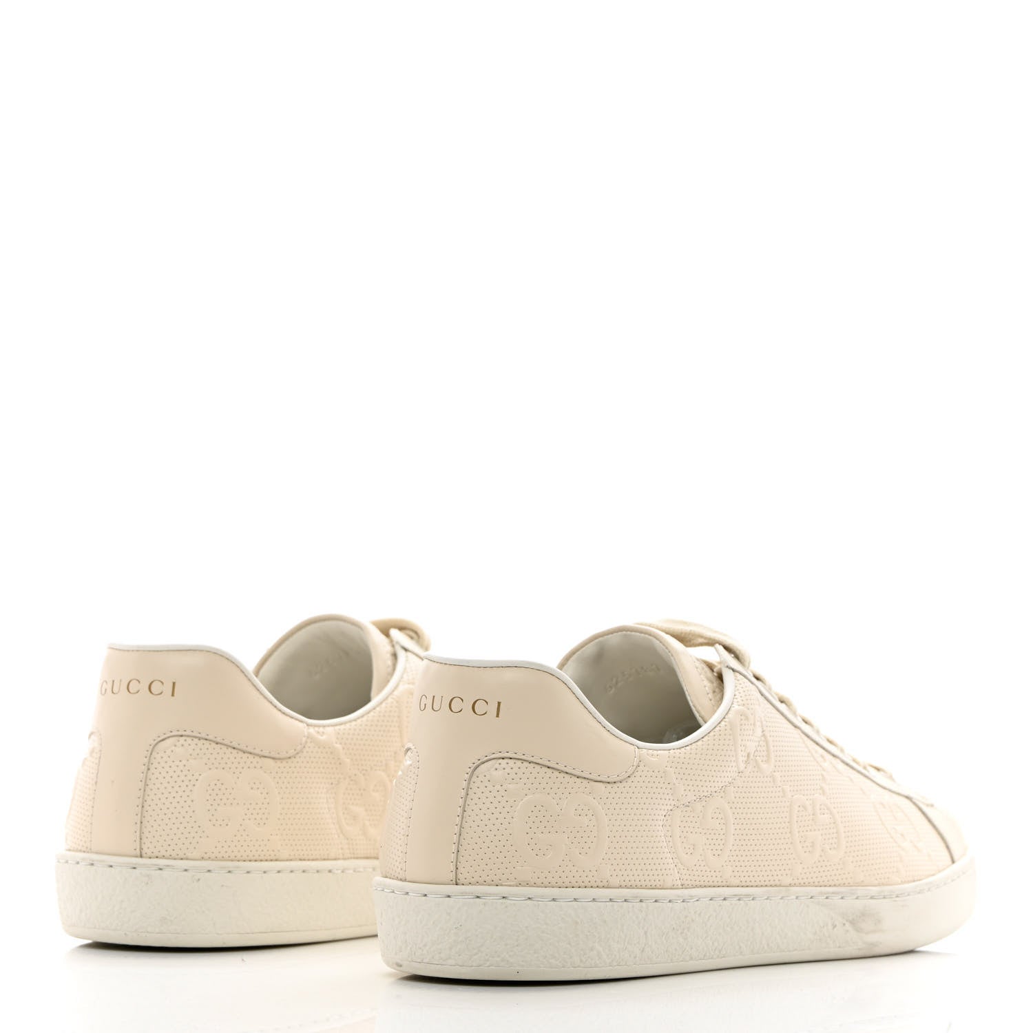 Gucci Calfskin GG Tennis Embossed Mens Ace Sneakers 9 Mystic White 4 of 18