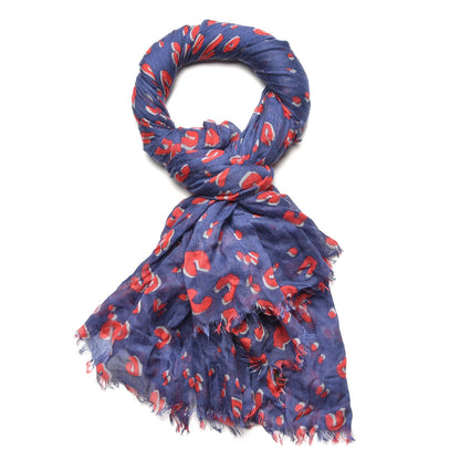 Louis Vuitton Cashmere Silk Sprouse Leopard Confetti Stole Denim 1 of 5