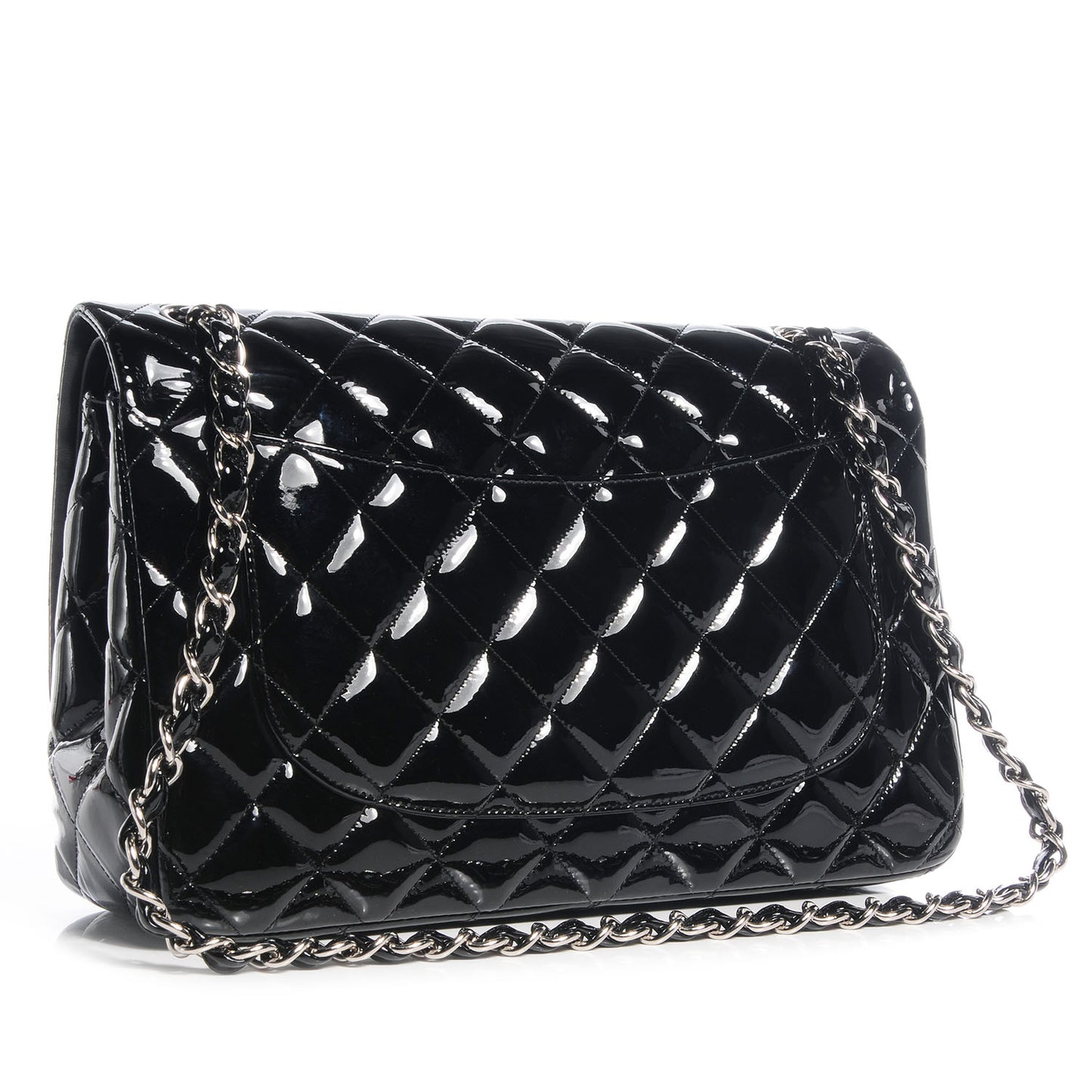 Patent Jumbo Double Flap Black