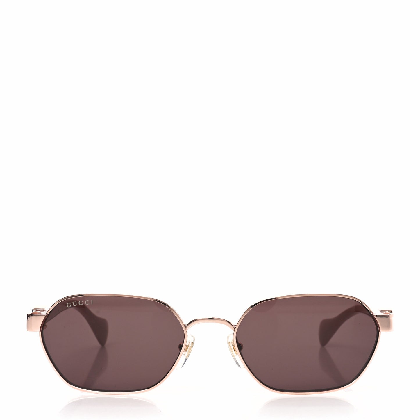 Metal Acetate Rectangular Frame Sunglasses GG1593S Rose Gold Pink