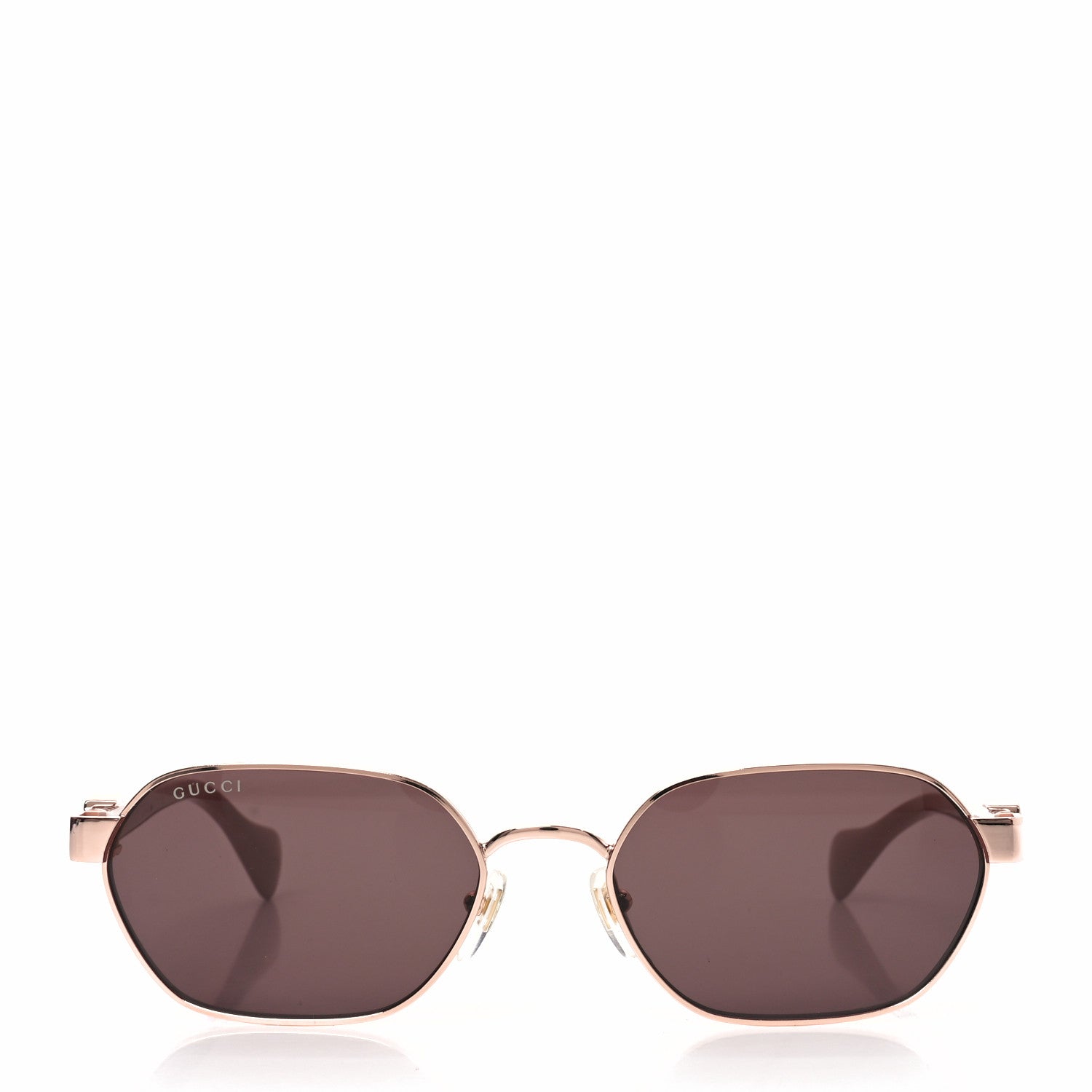Gucci Metal Acetate Rectangular Frame Sunglasses GG1593S Rose Gold Pink 2 of 7
