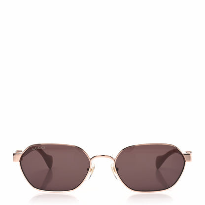 Gucci Metal Acetate Rectangular Frame Sunglasses GG1593S Rose Gold Pink 2 of 7