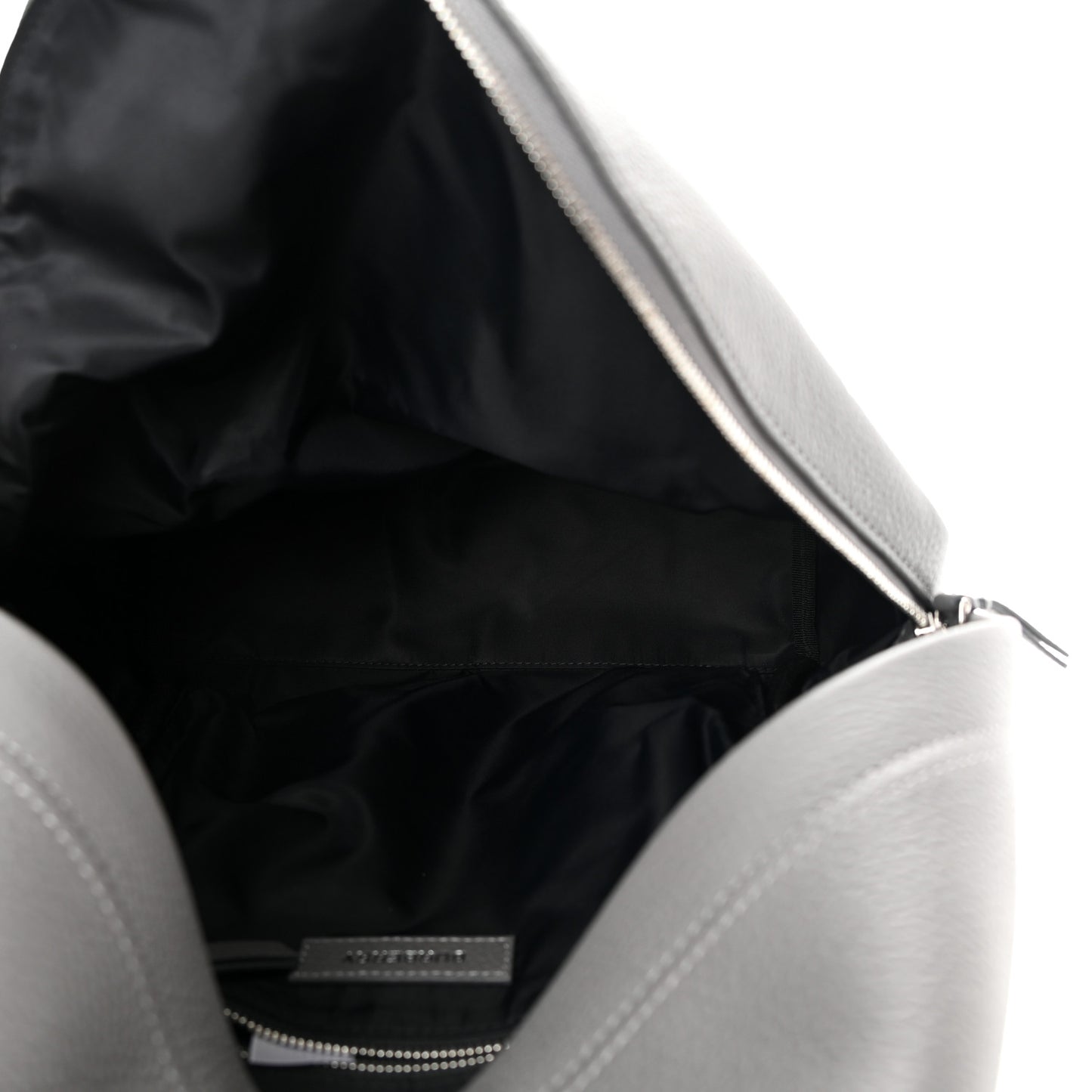 Calfskin Logo Embossed Backpack Charcoal Grey