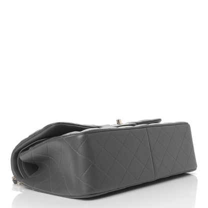 Chanel Lambskin Quilted Jumbo Double Flap Grey 4 of 10