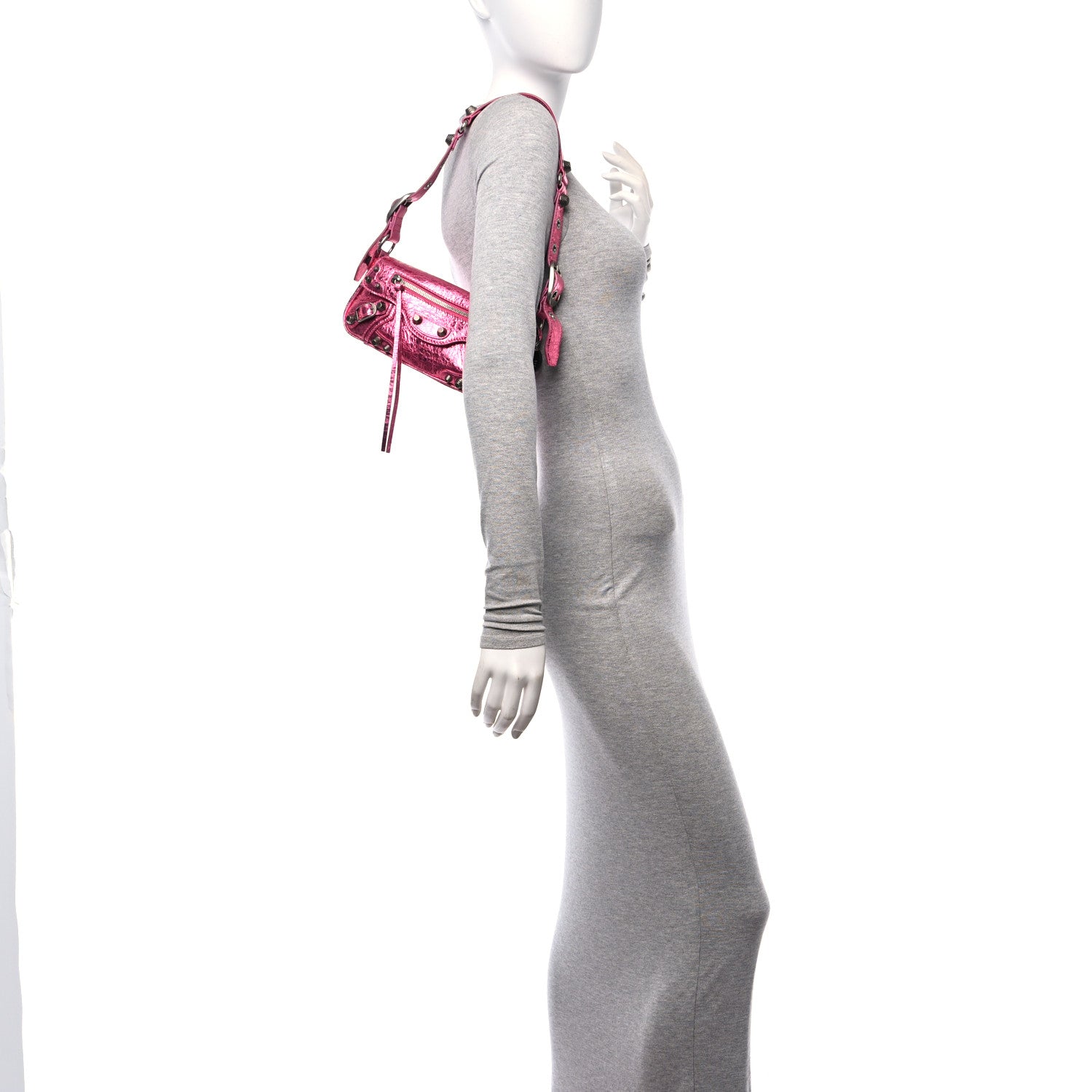 Balenciaga Metallic Agneau Arena Le Cagole Sling Bag XS Pink 2 of 9