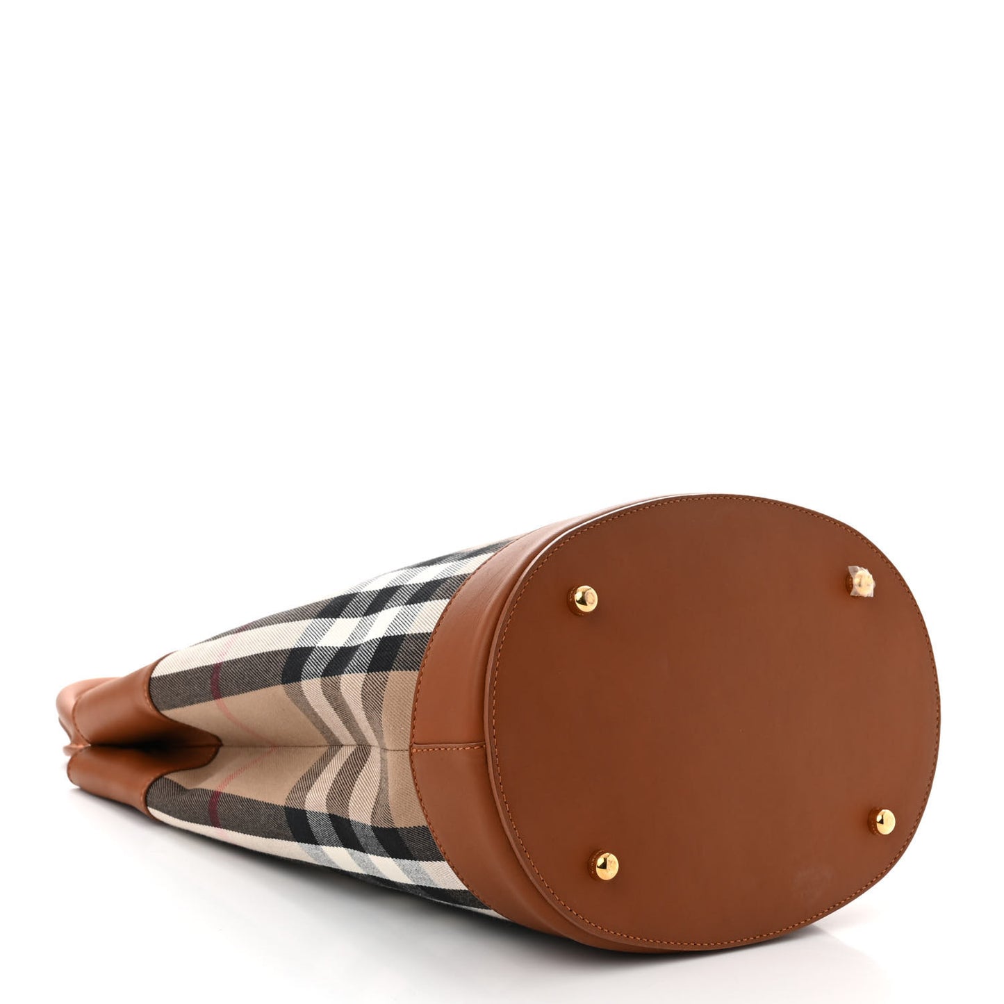 Canvas House Check Bucket Bag Tan